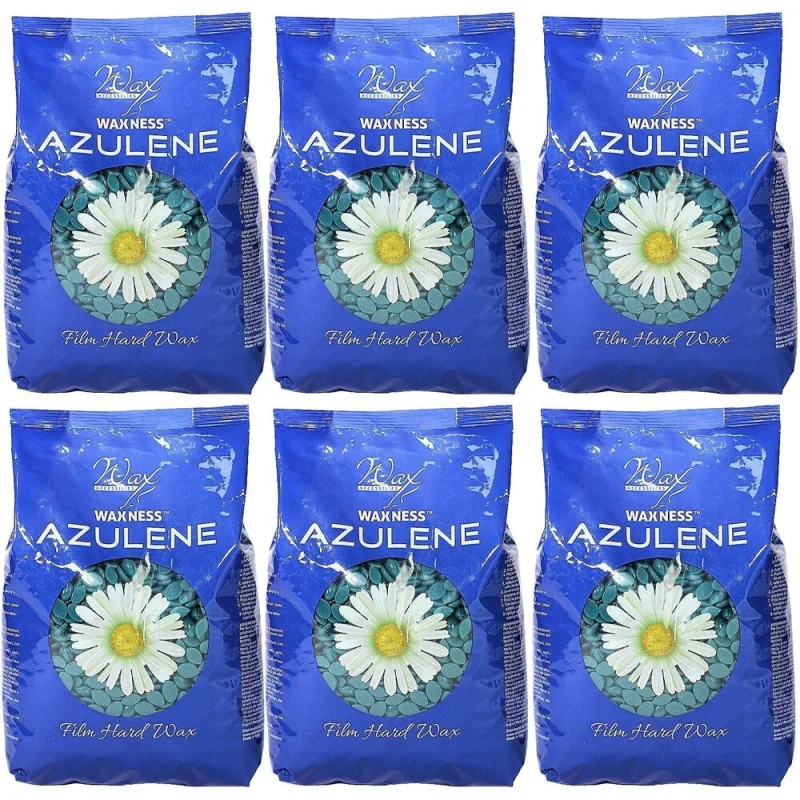 Waxness Azulene Film Hard Wax Beads - Made in Italy / 1.1 lbs. - 17.6 oz. - 500 grams Each X 6 Bags = 6.6 Lbs