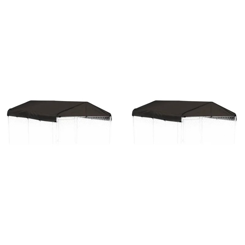 WeatherGuard 5 x 10' Large Outdoor Dog Run Kennel Waterproof Roof Cover (2 Pack)