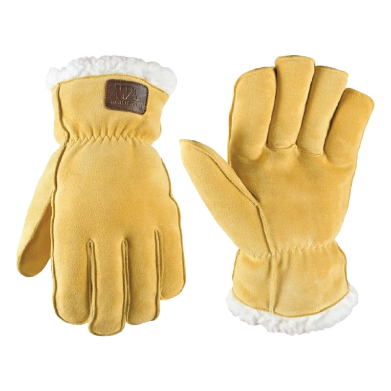 Wells Lamont Deerskin Sherpa Lined Slip-On Wrist (Yellow) Size M