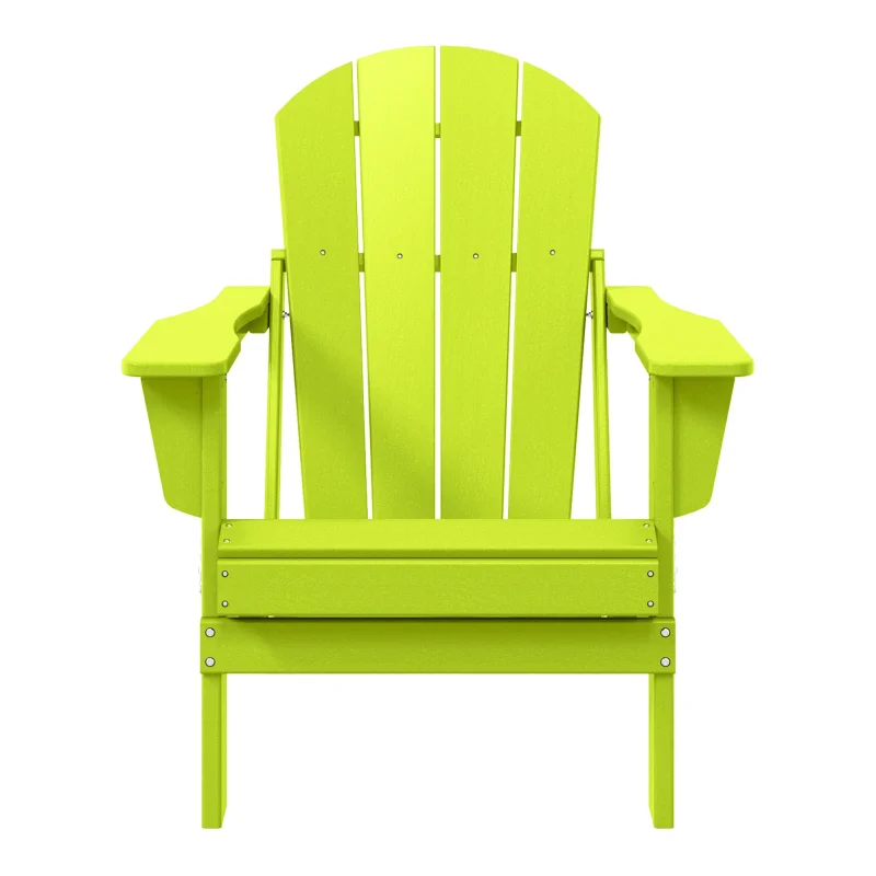 WestinTrends Malibu Classic Outdoor Patio HDPE Folding Adirondack Chair, Lime