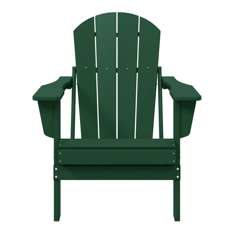 WestinTrends Malibu Outdoor Patio HDPE Folding Poly Adirondack Chair, Dark Green