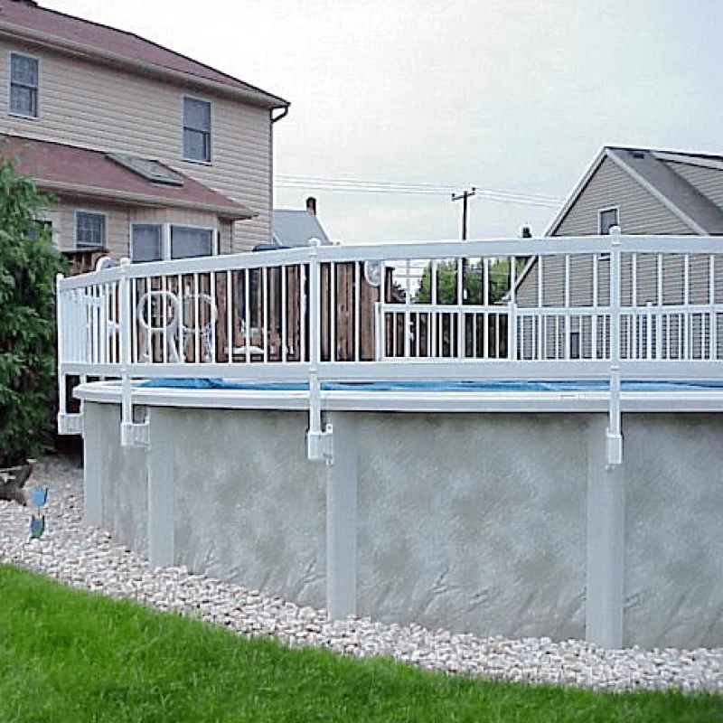 White 24 PVC Above-Ground Pool Fencing for 18ft x 33ft Oval Pools