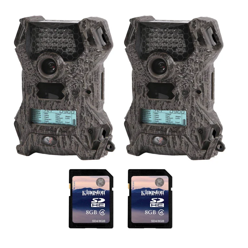 Wildgame Innovations V8i20 Infrared Hunting Game Trail Camera w/ SD Card, 2-pack
