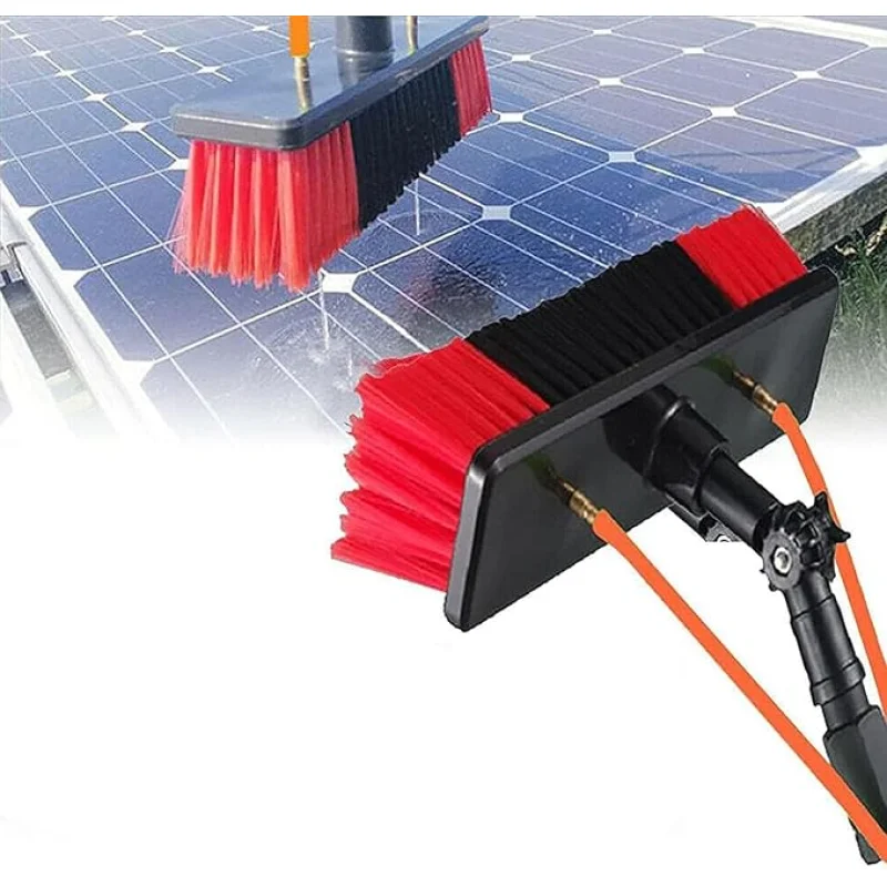 Window Telescopic Cleaning Brush with Extension Pole, Suitable for Cleaner Conservatory Roof Photovoltaic Panel Cleaning Extendable Solar Panel Roof Cleaning Tools,50cmBrush-6mRod