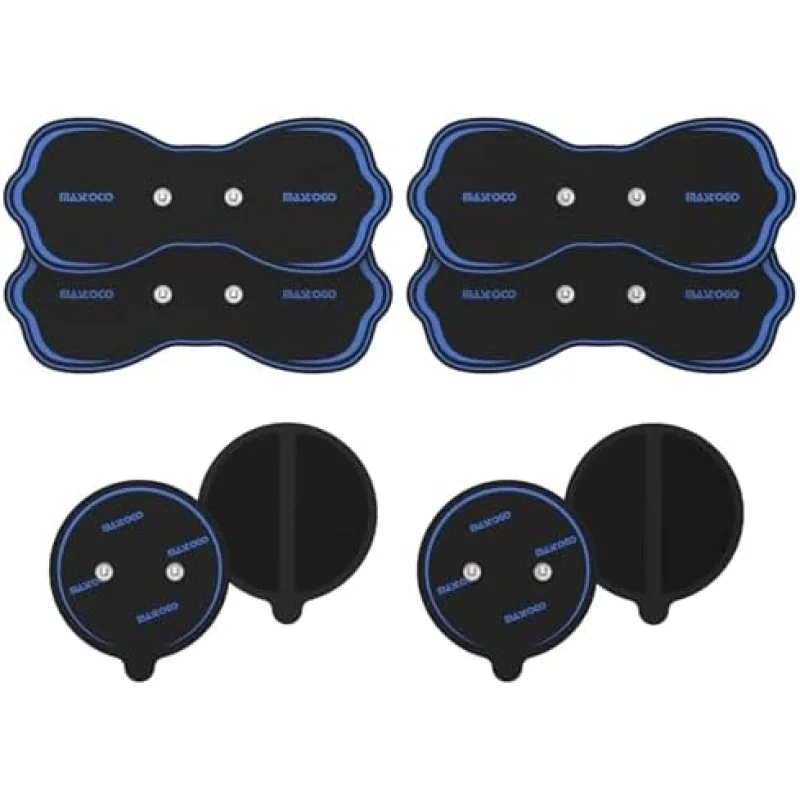 Wireless TENS Unit Electrode Pads Combo Set8-Pack Multi-Size Electrodes, Reusable & Latex-Free Replacement Pads for Wireless TENS Units, 3.5mm Snap Connectors (for Multi-Site Pain Relief)