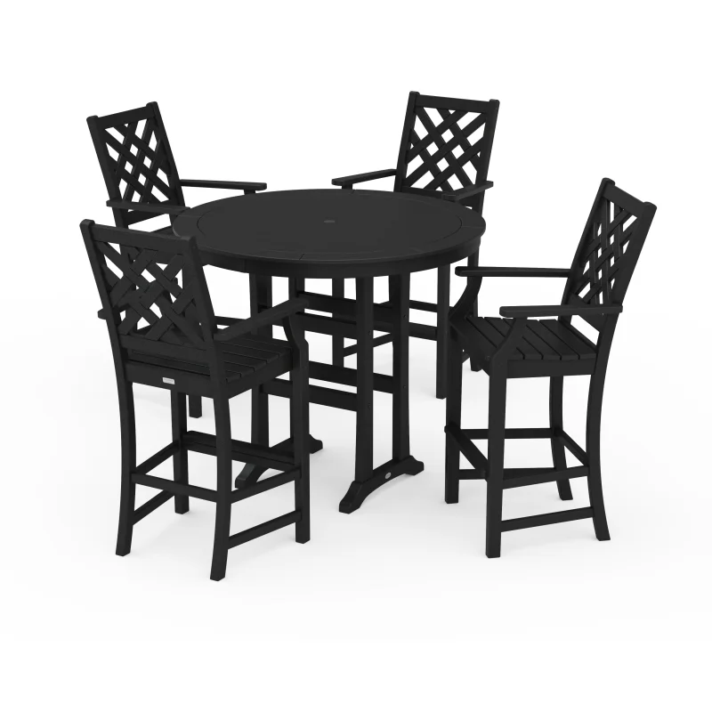 Wovendale 5-Piece Round Bar Set Black