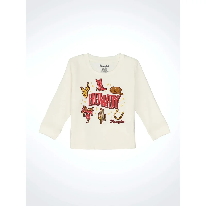 Wrangler Little Girl's Western Crewneck Sweatshirt (White) Size 18M