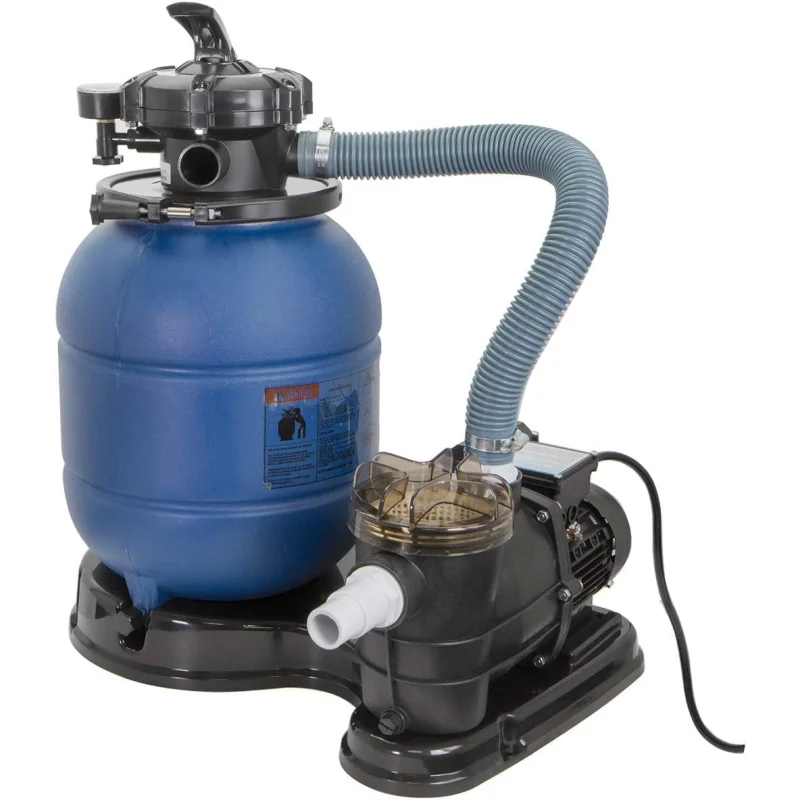 XtremepowerUS 13" Sand Filter 3/4HP Pool Pump 2,400GPH for Above Ground Swimming Pool Multi-Port Valve Up to 10,000 Gallons, 1-1/4"NPT Pool Sand Filter with Enhanced Circulation System