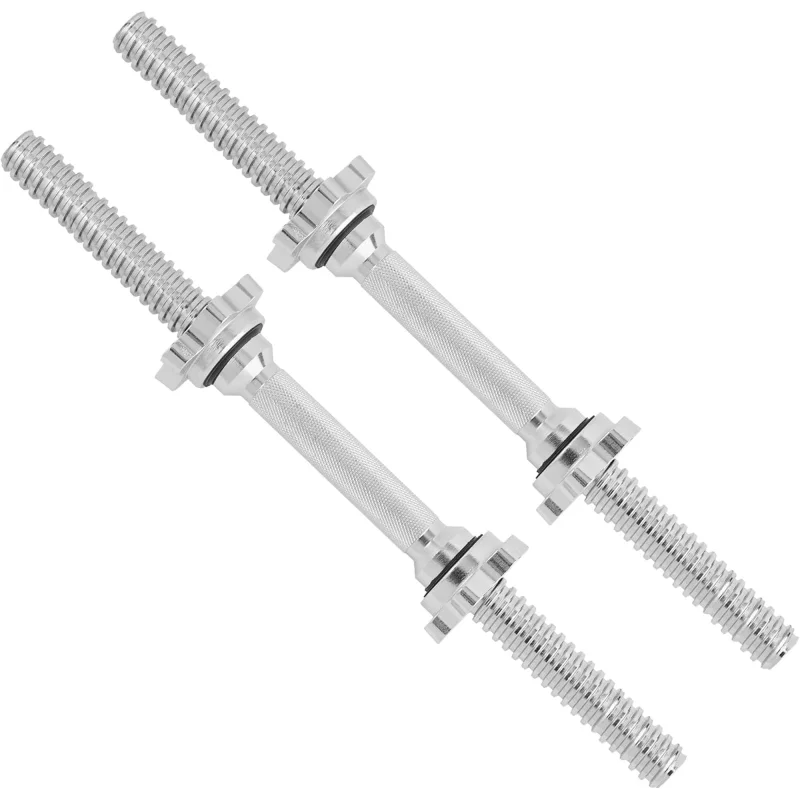 Yes4All Threaded Dumbbell Handle Set with Chrome Non-Slip Grip, 18 Inch, 2 Pack